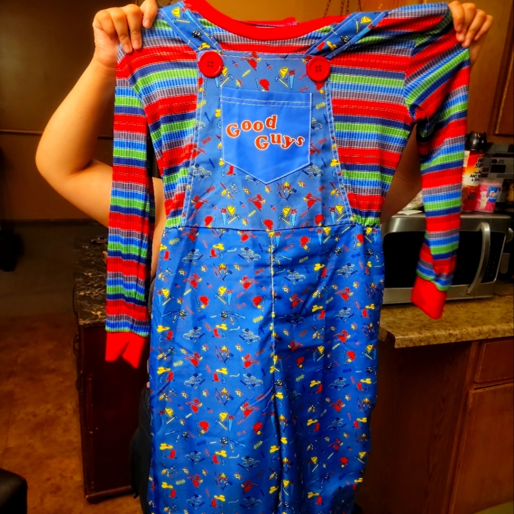 Womens Chucky Halloween costume L 10/12 With Mask.